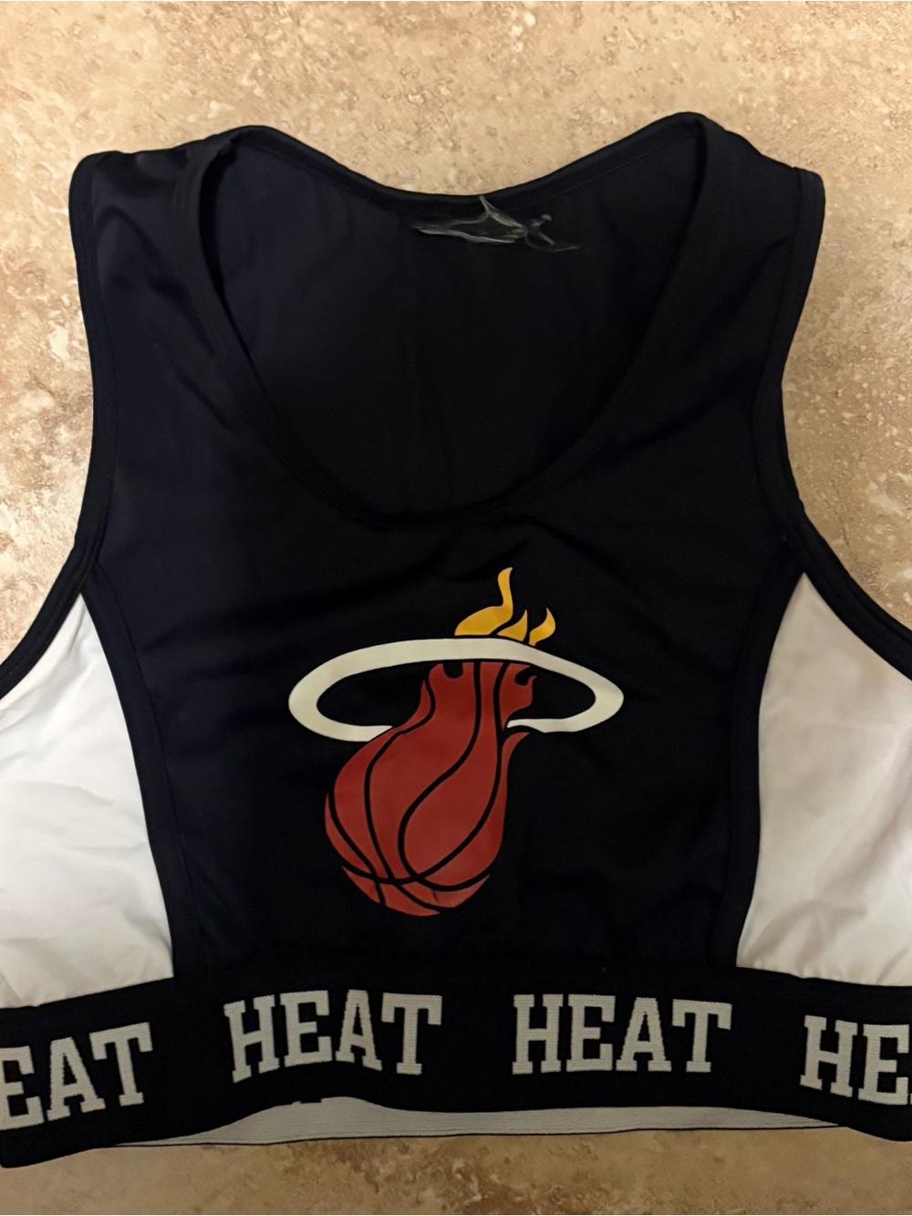 Miami Heat Black Crop Tank Sports Bra